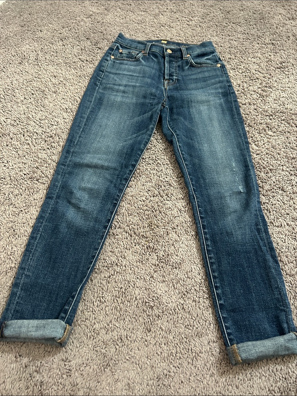 Women's Classic Mid Wash Blue Straight-Leg Jeans